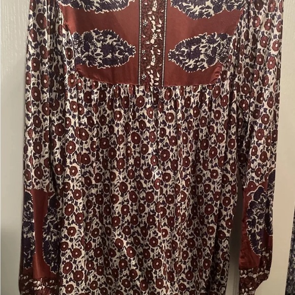 Lucky Brand Women Colorful Top Long Sleeve Blouse Boho Size M Casual - Picture 3 of 7